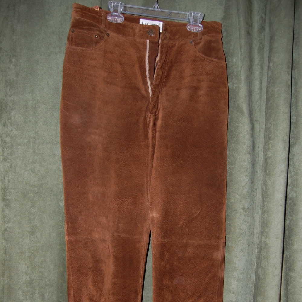 Chestnut colored suede pants
